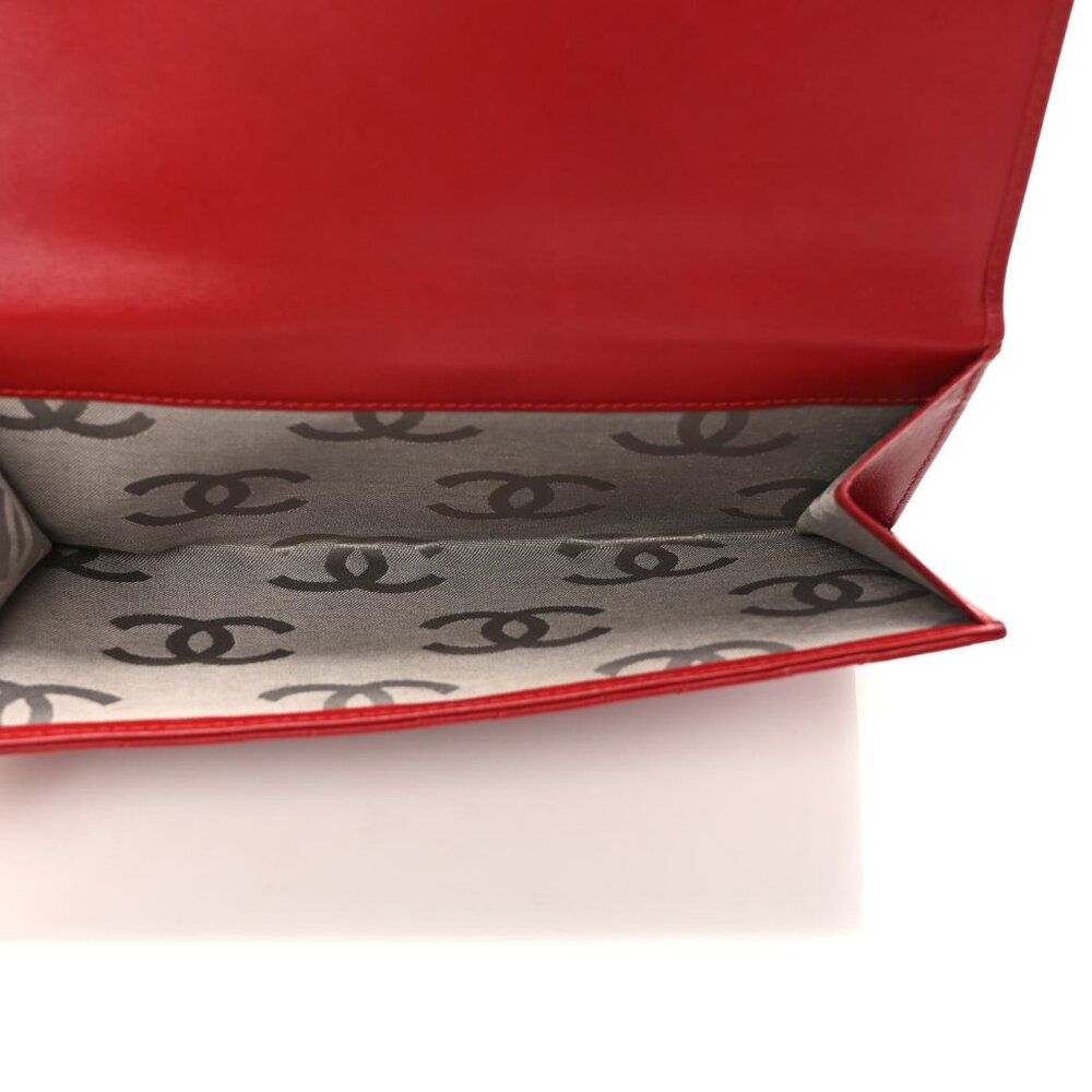 Chanel  Calfskin Quilted Cambon Long Double Wallet Red - Picture 5 of 8
